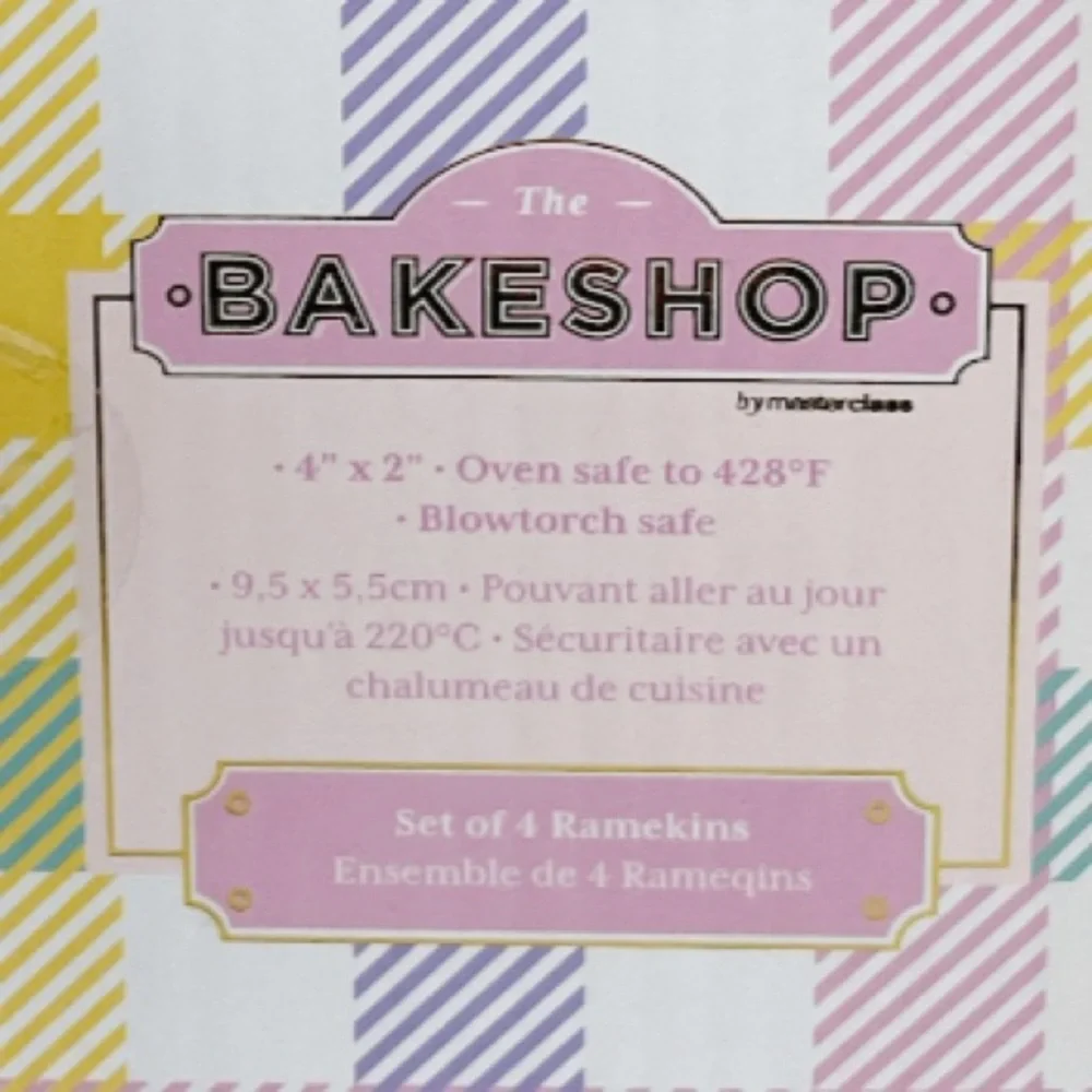 The Bakeshop EASTER BUNNY Double Sided Ramekin Set/4 💜💙🐰💙💜